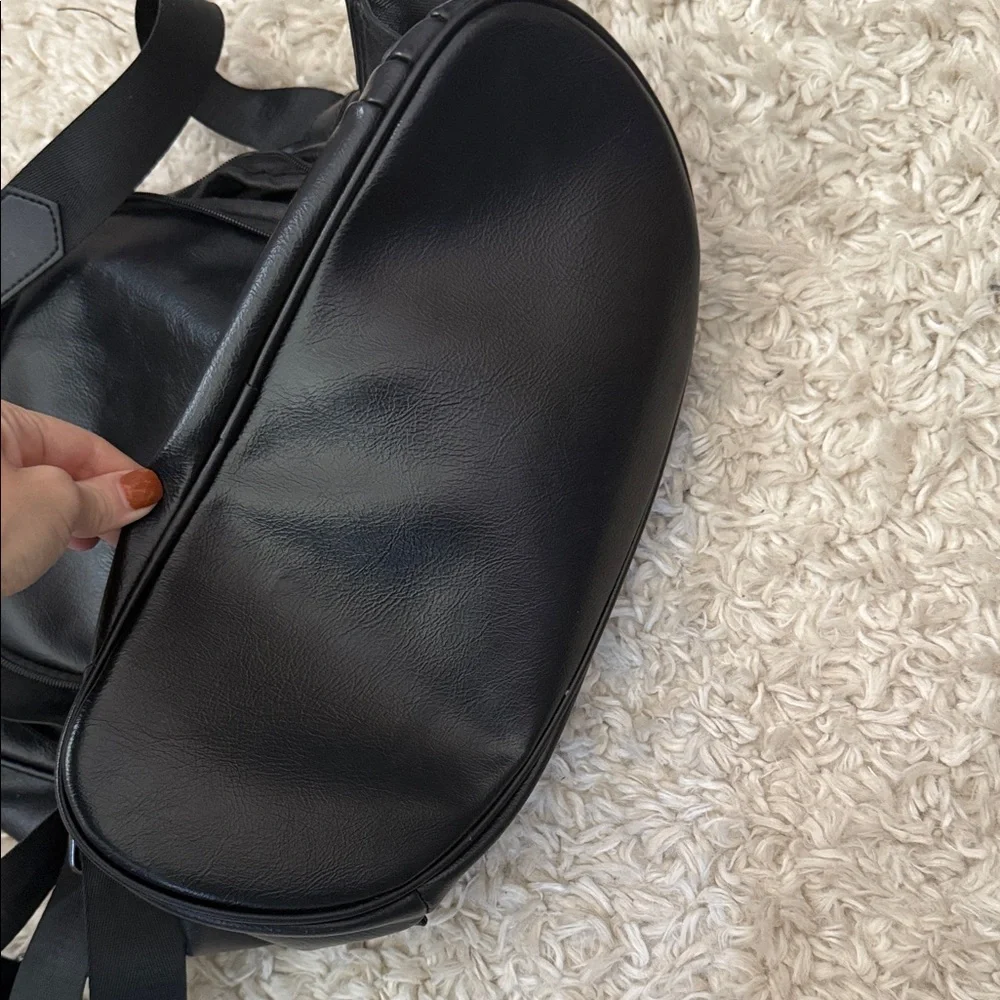 Black Vegan Leather Anti-Theft Backpack - Picture 5 of 6
